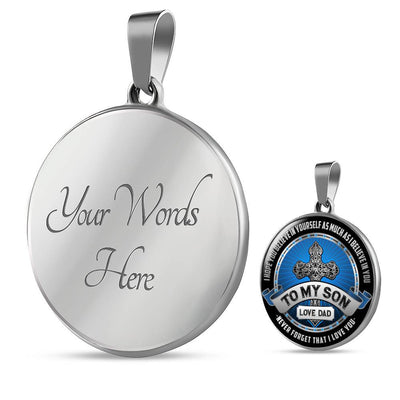 Dad To Son Gift Necklace - Luxury Circle Pendant Necklace Perfect Gift Idea For Her/Him