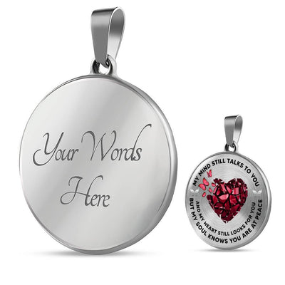 Butterfly Red Heart My Mind Still Talks To You Necklace - Luxury Circle Pendant Necklace Perfect Gift Idea For Her/Him