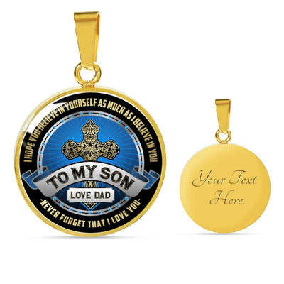 Dad To Son Gift Necklace - Luxury Circle Pendant Necklace Perfect Gift Idea For Her/Him