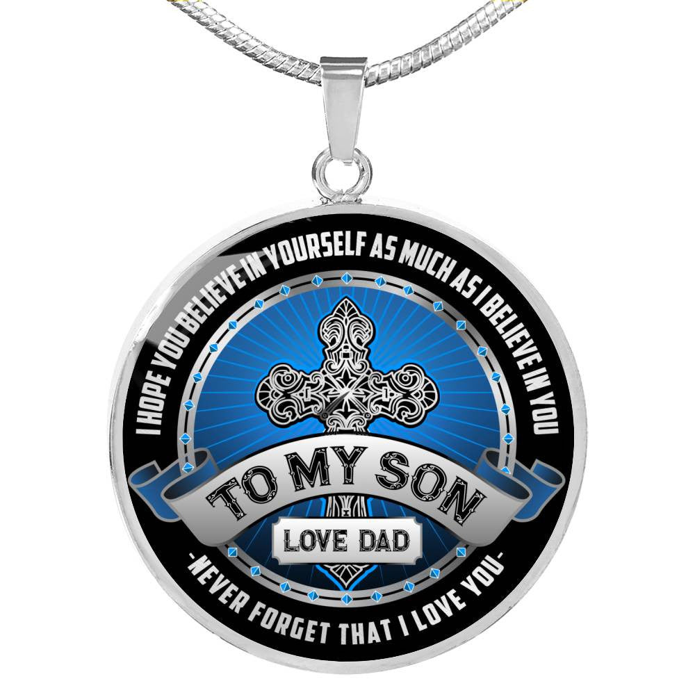 Dad To Son Gift Necklace - Luxury Circle Pendant Necklace Perfect Gift Idea For Her/Him