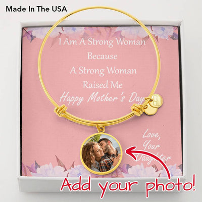 A Strong Woman" - Mother's Day Personalised Bangle - Luxury Circle Bangle Bracelet Gift Idea