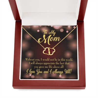 To My Mom Without You Eternal Love 10K Solid Gold Heart Necklace Gift Set Diamonds Everlasting Love Luxury Box Gift From Him