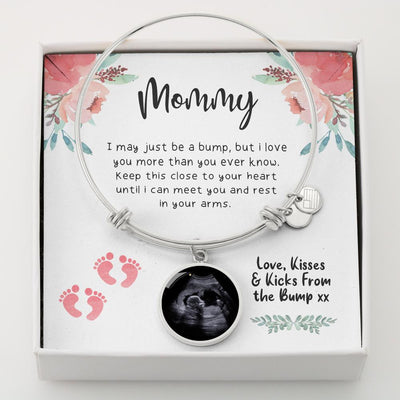 Personalized Ultrasound Bangle For Moms To Be - Luxury Circle Bangle Bracelet Gift Idea
