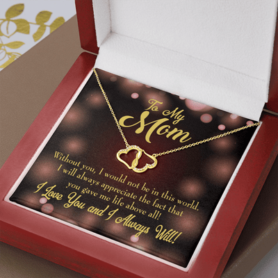 To My Mom Without You Eternal Love 10K Solid Gold Heart Necklace Gift Set Diamonds Everlasting Love Luxury Box Gift From Him