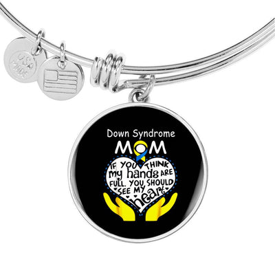 Down Syndrome Mom Bracelet - Luxury Circle Bangle Bracelet Gift Idea