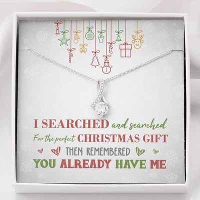 Perfect Christmas Ribbon Drop Pendant Necklace - Alluring Beauty Necklace