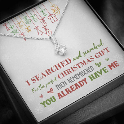 Perfect Christmas Ribbon Drop Pendant Necklace - Alluring Beauty Necklace