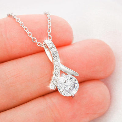 Perfect Christmas Ribbon Drop Pendant Necklace - Alluring Beauty Necklace