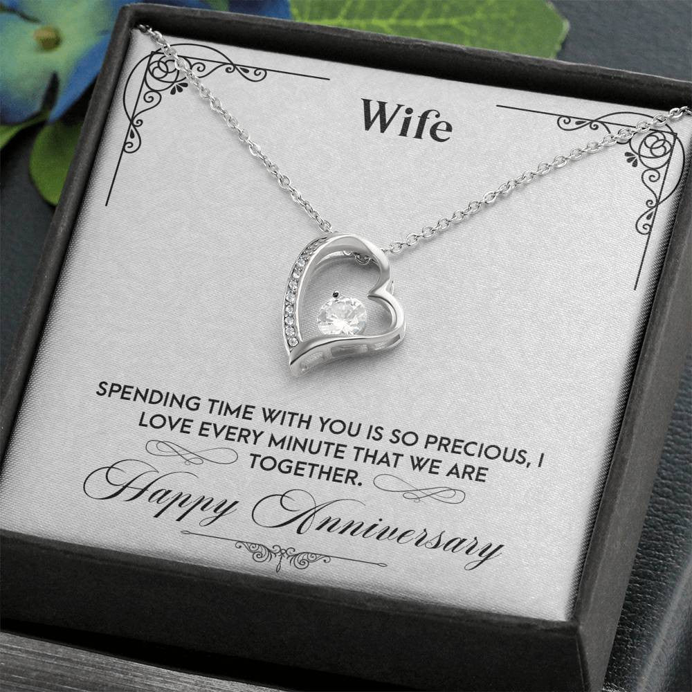 Anniversary Gift to Wife - Precious Moments - Forever Love Heart Necklace Gift For Her