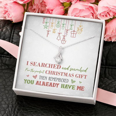 Perfect Christmas Ribbon Drop Pendant Necklace - Alluring Beauty Necklace