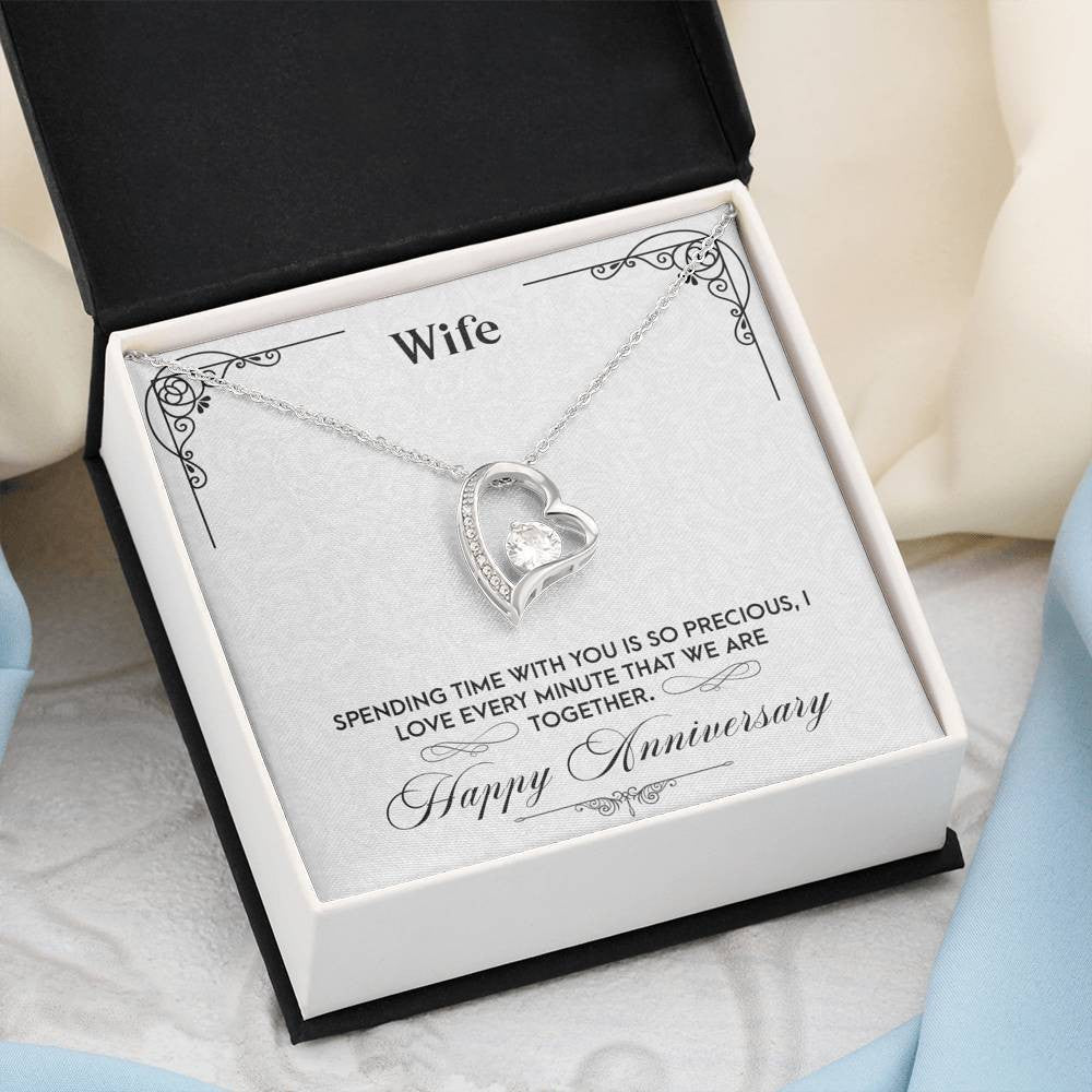 Anniversary Gift to Wife - Precious Moments - Forever Love Heart Necklace Gift For Her