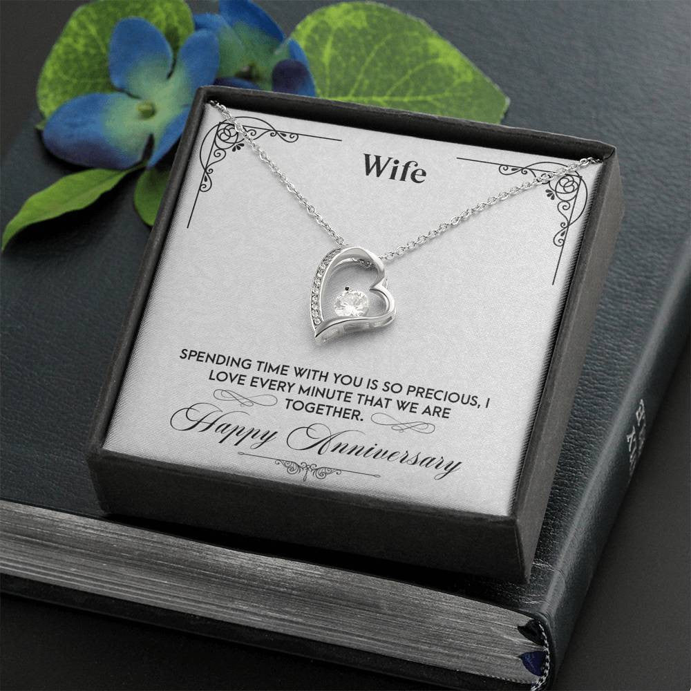 Anniversary Gift to Wife - Precious Moments - Forever Love Heart Necklace Gift For Her