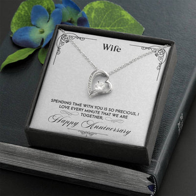 Anniversary Gift to Wife - Precious Moments - Forever Love Heart Necklace Gift For Her