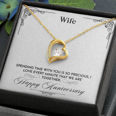 Anniversary Gift to Wife - Precious Moments - Forever Love Heart Necklace Gift For Her