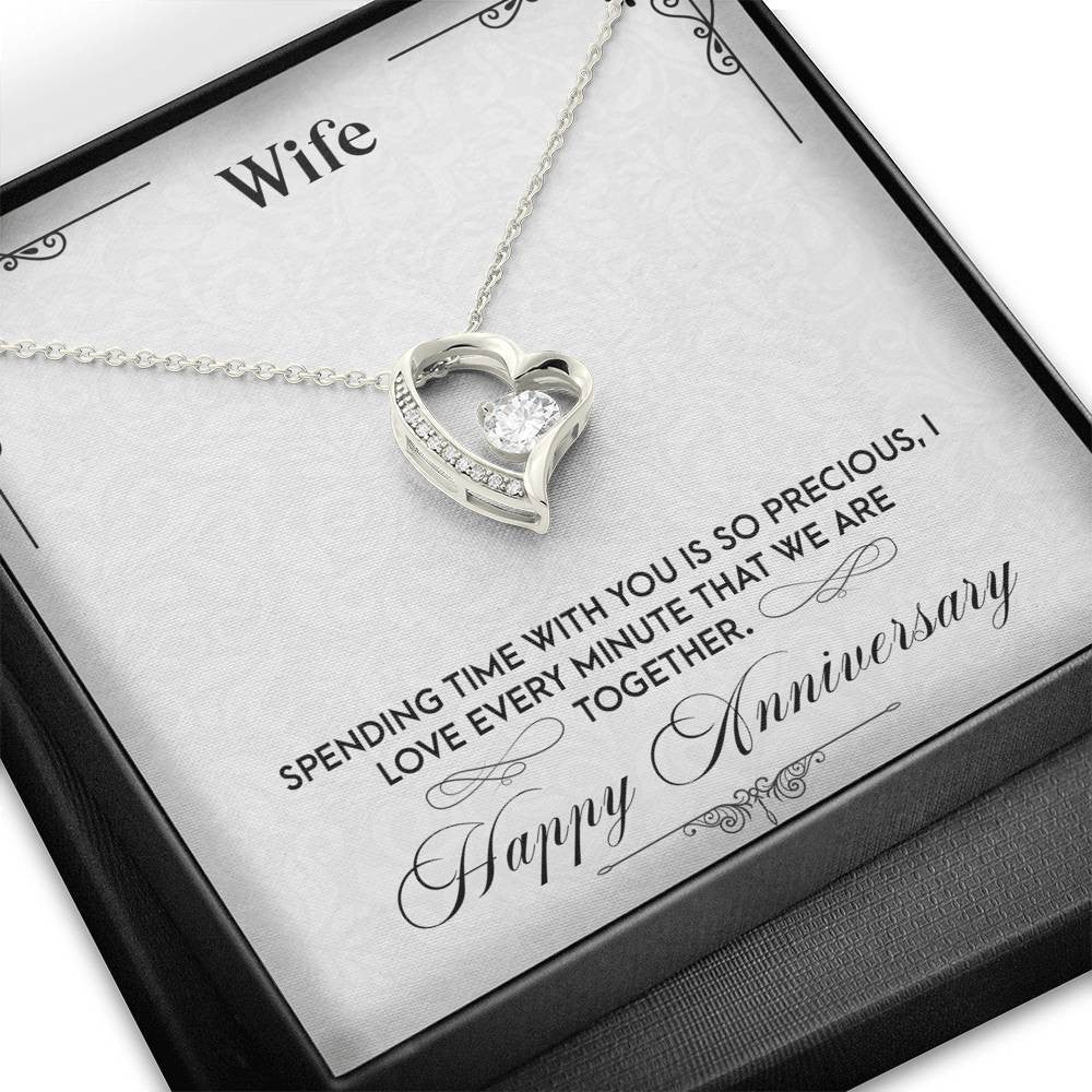 Anniversary Gift to Wife - Precious Moments - Forever Love Heart Necklace Gift For Her