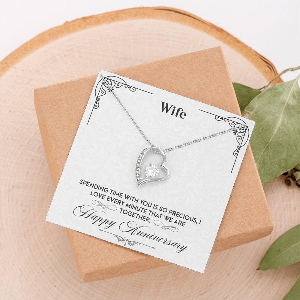 Anniversary Gift to Wife - Precious Moments - Forever Love Heart Necklace Gift For Her