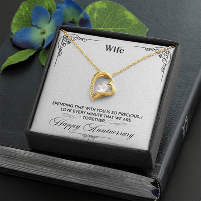 Anniversary Gift to Wife - Precious Moments - Forever Love Heart Necklace Gift For Her