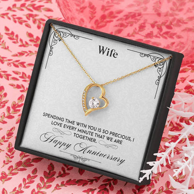 Anniversary Gift to Wife - Precious Moments - Forever Love Heart Necklace Gift For Her