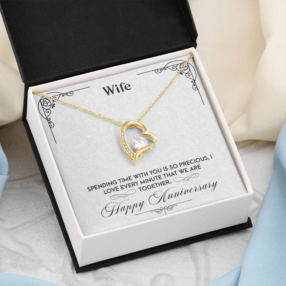 Anniversary Gift to Wife - Precious Moments - Forever Love Heart Necklace Gift For Her