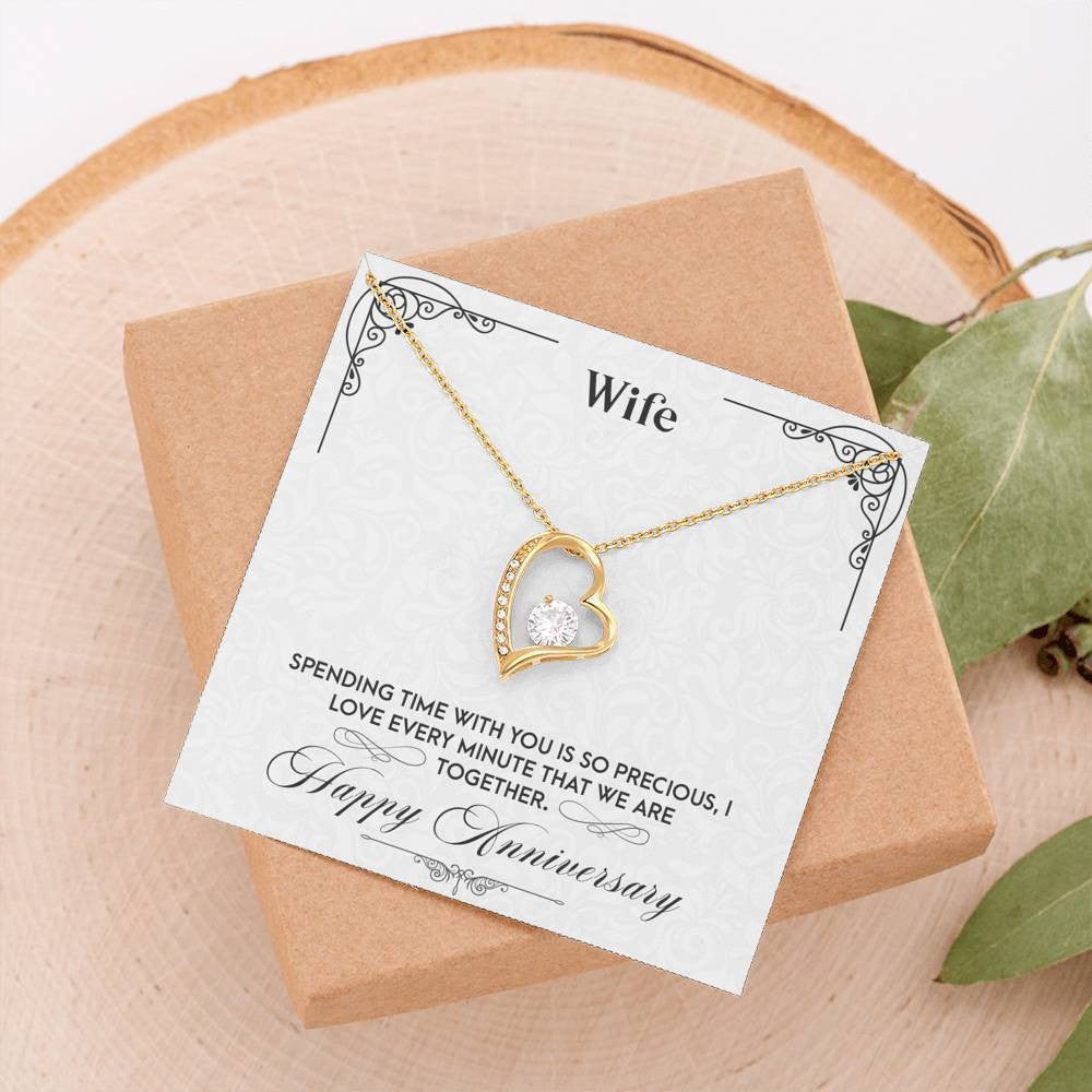 Anniversary Gift to Wife - Precious Moments - Forever Love Heart Necklace Gift For Her