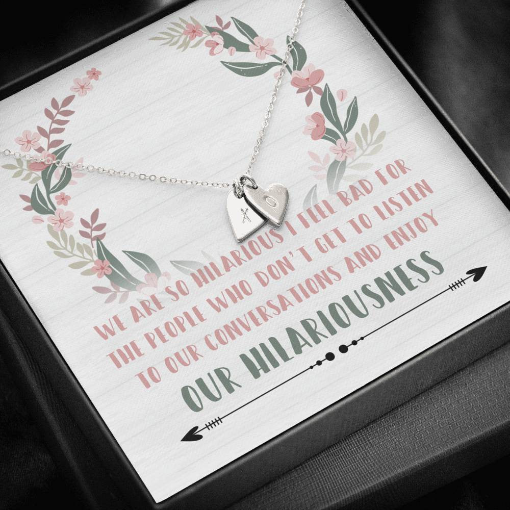 Bestfriend Bestie Ever Hilarious Friends - Sweetest Hearts Necklace Gift For Friend Birthday