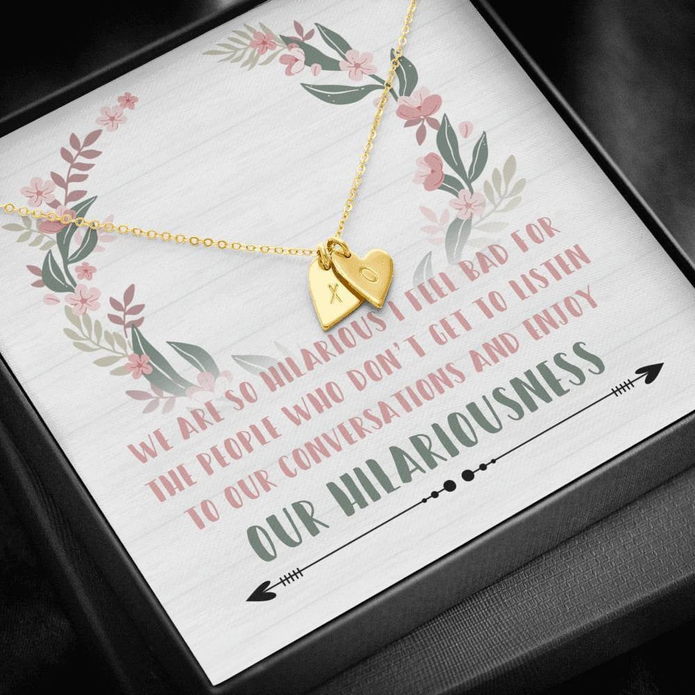 Bestfriend Bestie Ever Hilarious Friends - Sweetest Hearts Necklace Gift For Friend Birthday