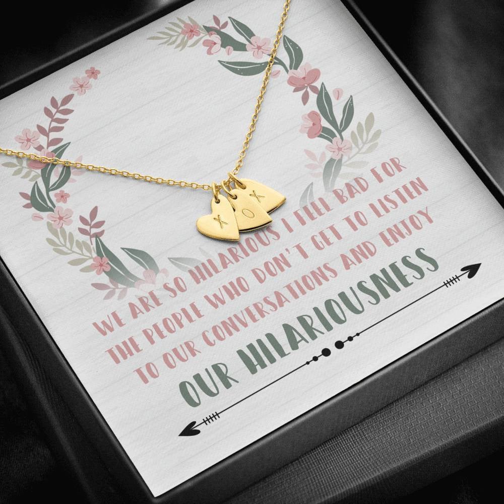 Bestfriend Bestie Ever Hilarious Friends - Sweetest Hearts Necklace Gift For Friend Birthday