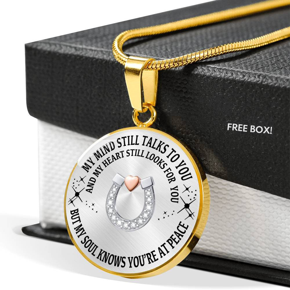 Horse Pet Memorial Necklace With Engraving - Luxury Circle Pendant Necklace Perfect Gift Idea For Her/Him