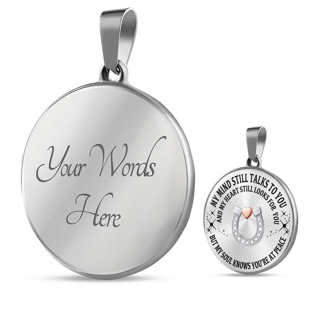 Horse Pet Memorial Necklace With Engraving - Luxury Circle Pendant Necklace Perfect Gift Idea For Her/Him