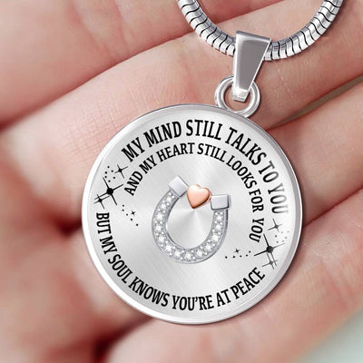 Horse Pet Memorial Necklace With Engraving - Luxury Circle Pendant Necklace Perfect Gift Idea For Her/Him