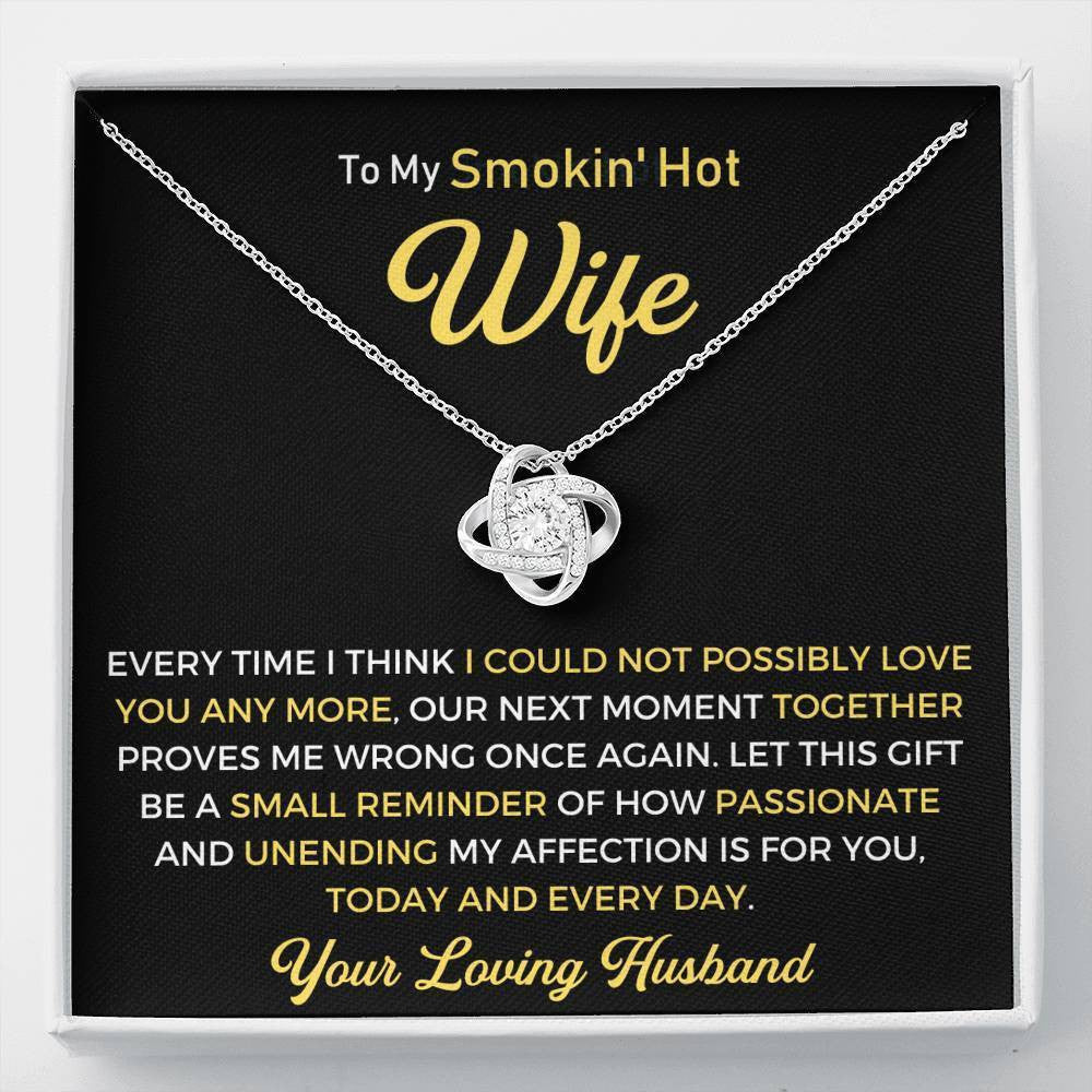 To My Wife - Thank You Gift - Love Knot Necklace Anniversary Love Messages Gift Ideas For Woman