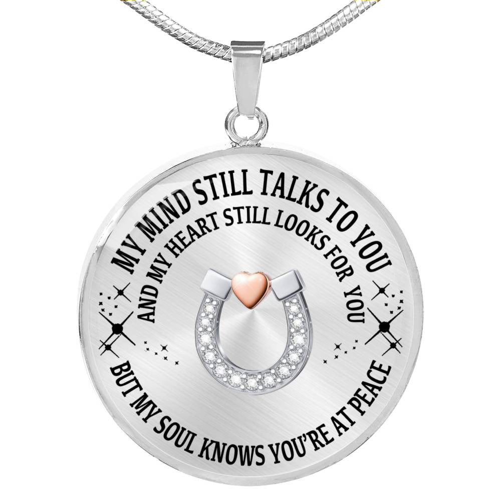 Horse Pet Memorial Necklace With Engraving - Luxury Circle Pendant Necklace Perfect Gift Idea For Her/Him