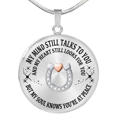 Horse Pet Memorial Necklace With Engraving - Luxury Circle Pendant Necklace Perfect Gift Idea For Her/Him