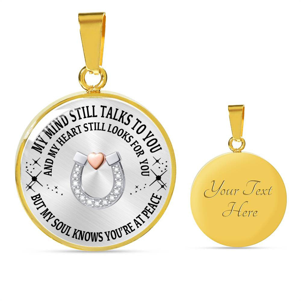 Horse Pet Memorial Necklace With Engraving - Luxury Circle Pendant Necklace Perfect Gift Idea For Her/Him