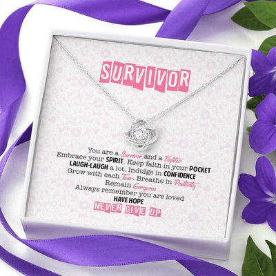 You Are A Warrior - Neve Give Up Gift Idea For Her - Love Knot Necklace Gift For Daughter