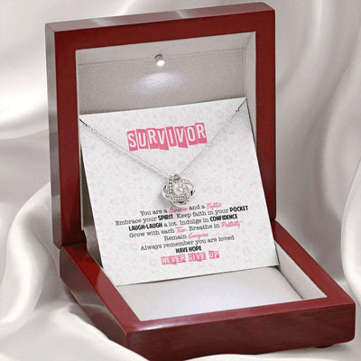 You Are A Warrior - Neve Give Up Gift Idea For Her - Love Knot Necklace Gift For Daughter