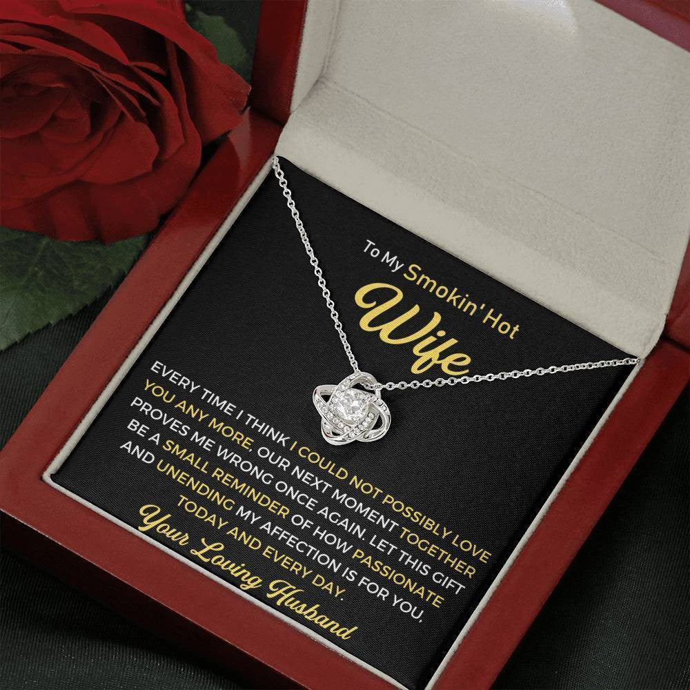 To My Wife - Thank You Gift - Love Knot Necklace Anniversary Love Messages Gift Ideas For Woman