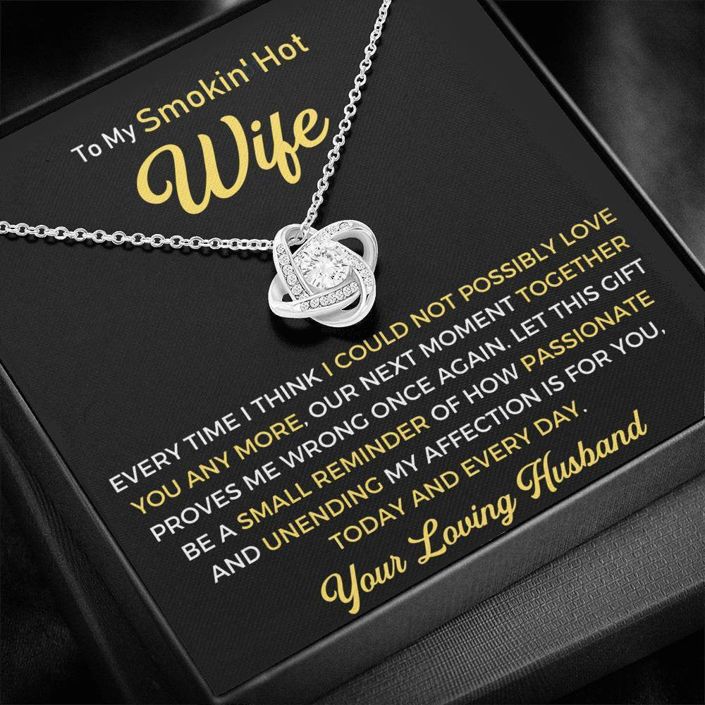 To My Wife - Thank You Gift - Love Knot Necklace Anniversary Love Messages Gift Ideas For Woman