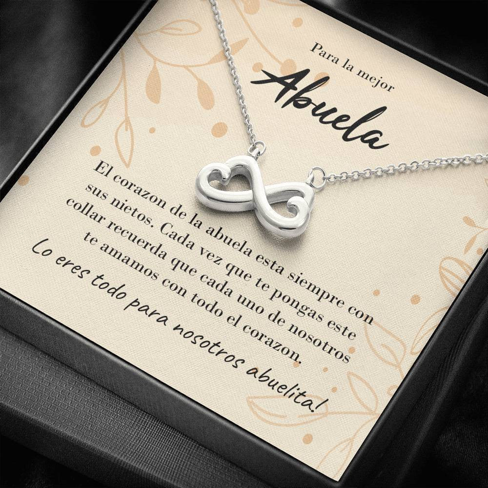 Para La Mejor Abuela - Romantic Gift For Her - Infinity Hearts Necklace