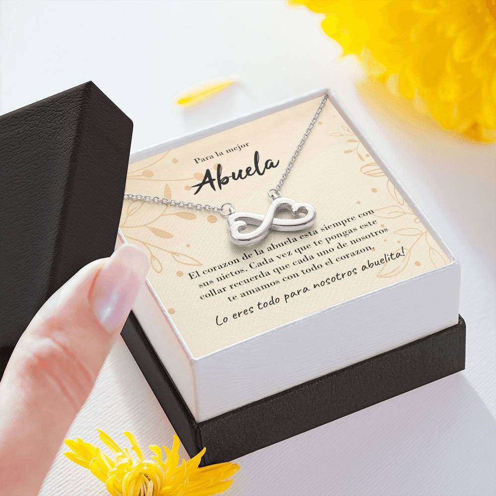 Para La Mejor Abuela - Romantic Gift For Her - Infinity Hearts Necklace