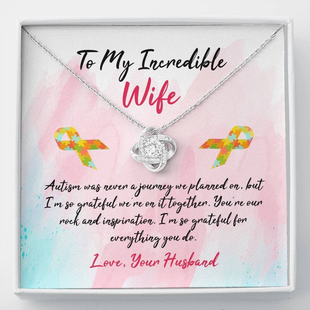 Autism - Love Knot Necklace Luxury Birthday Gift For Her