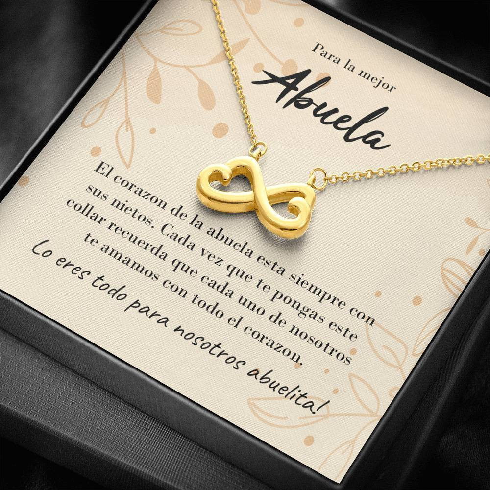 Para La Mejor Abuela - Romantic Gift For Her - Infinity Hearts Necklace