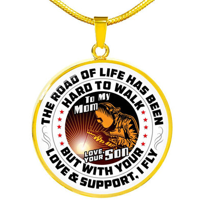 Gift For Welder's Mom- Premium Circle Pendant - Luxury Circle Pendant Necklace Perfect Gift Idea For Her/Him