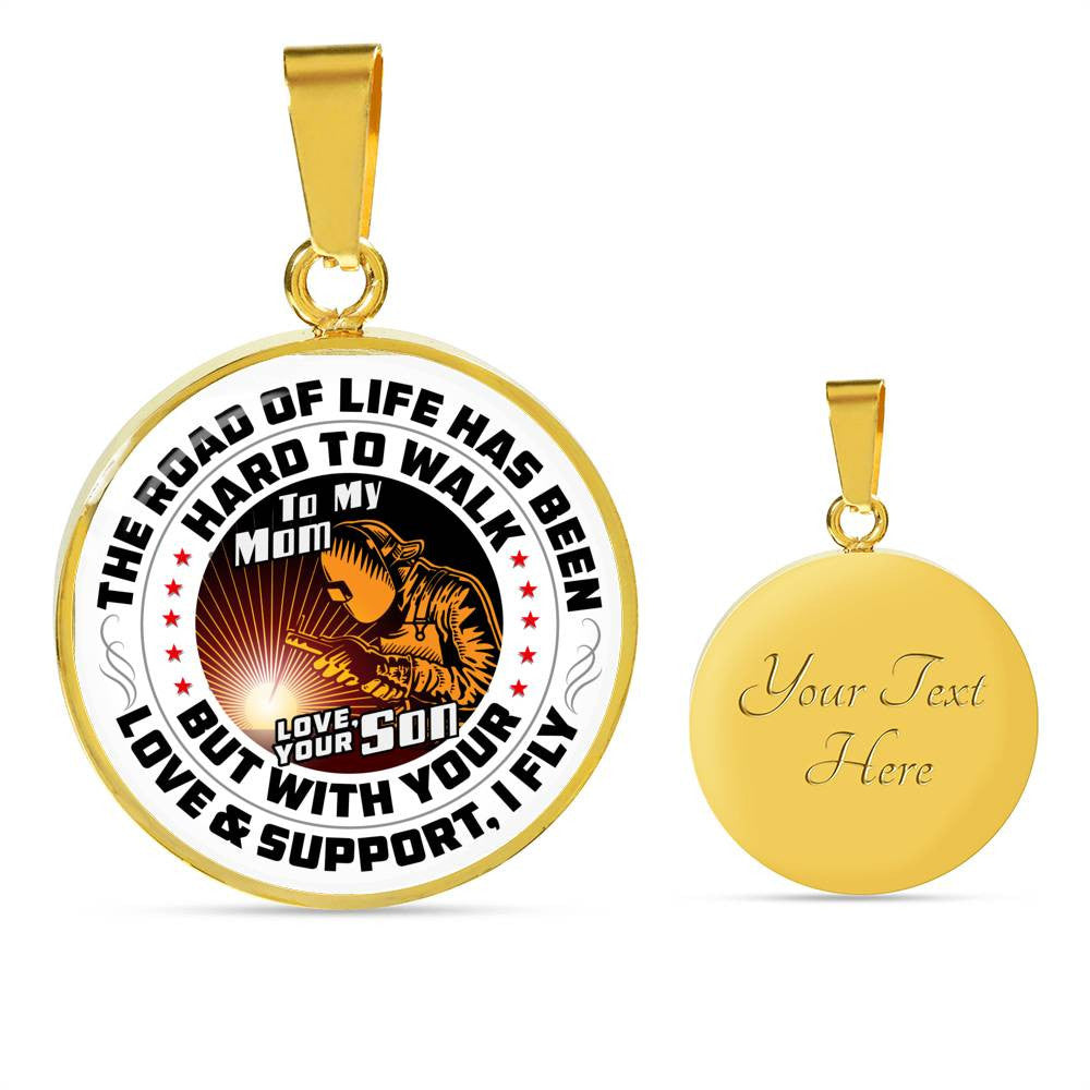 Gift For Welder's Mom- Premium Circle Pendant - Luxury Circle Pendant Necklace Perfect Gift Idea For Her/Him