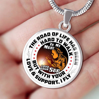 Gift For Welder's Mom- Premium Circle Pendant - Luxury Circle Pendant Necklace Perfect Gift Idea For Her/Him