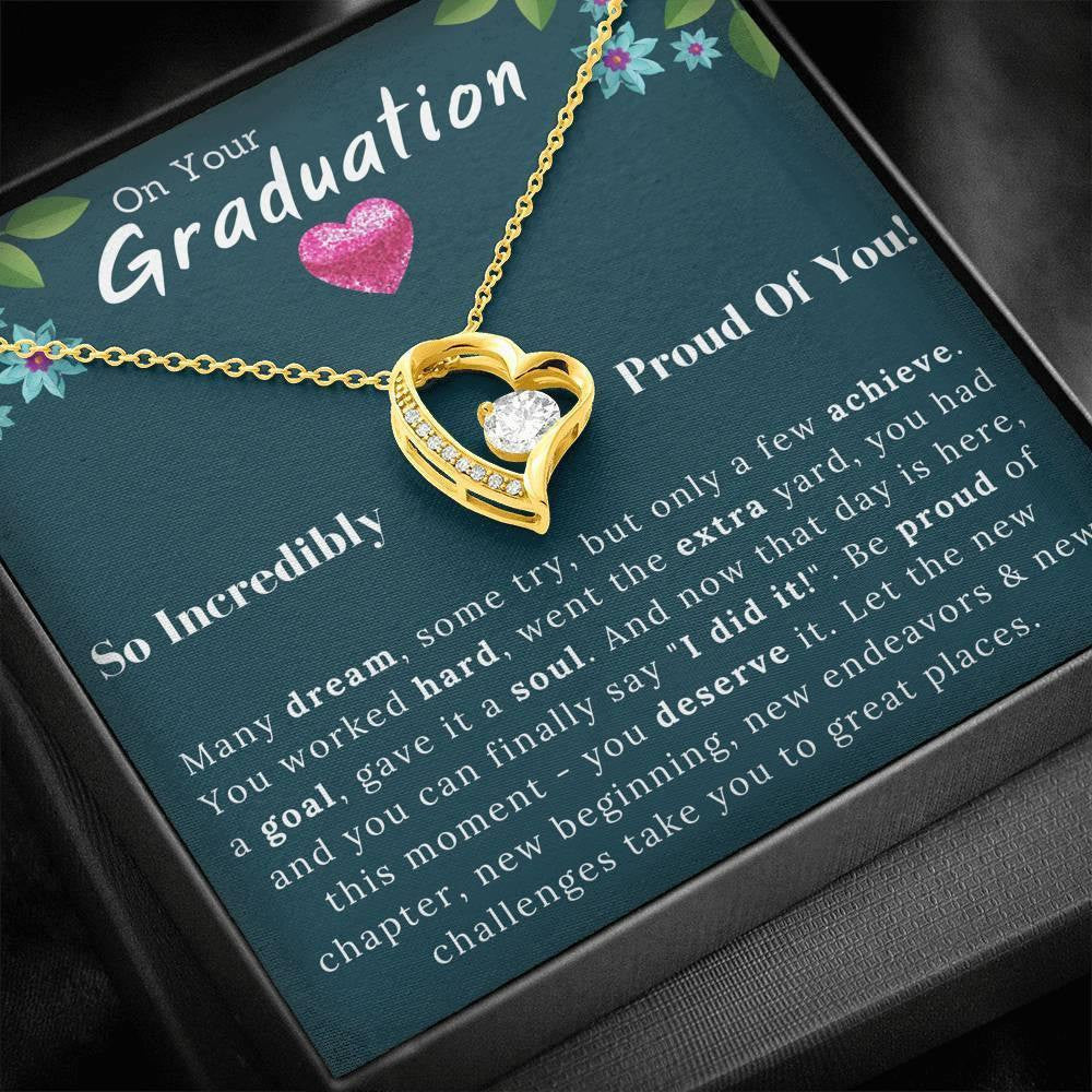 So Incredibly Proud Of You On Your Graduation Forever Love Hearts Necklace GIft Idea