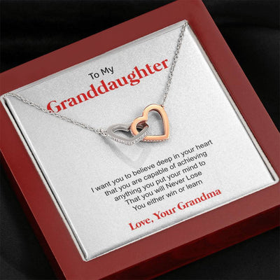 To My Granddaughter - Forever Love From Grandma - Interlocking Hearts Necklace
