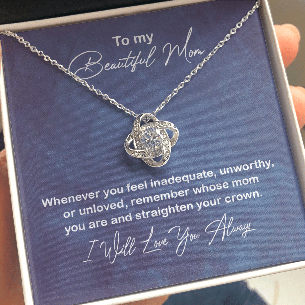 Gift For Mom - Precious Daughter Necklace From Mom Love Knot Necklace