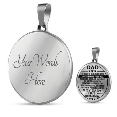 Proud To Call You My Dad Necklace - Circle Pendant Necklace Gift For Father's Day