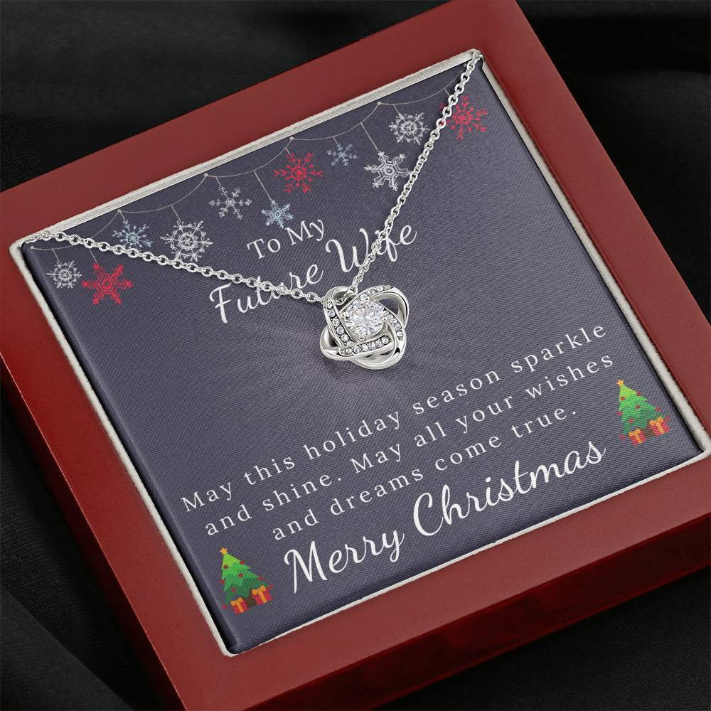 To My Future Wife  - Christmas Gift - Sparkle And Shine Love Knot Necklace